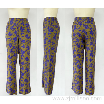 PRINTED WIDE LEG PANTS